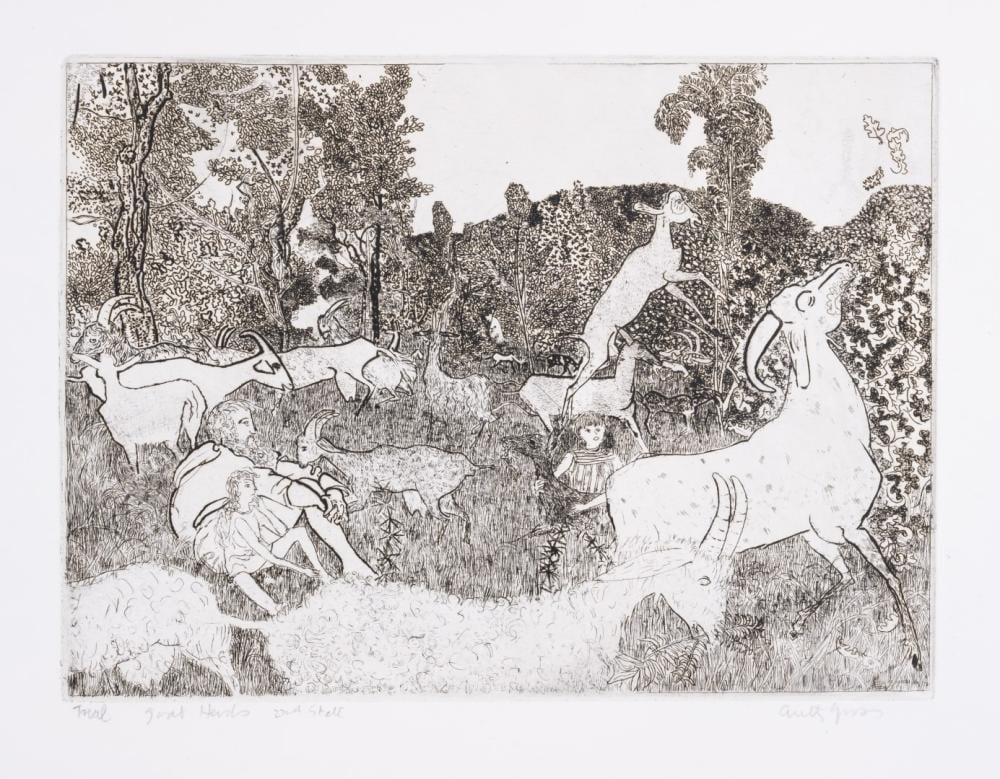 Anthony Gross comparable auction result: anthony gross 1905 1984 goat herds gardens and woodshed and farguettes shepherdess minding her flock herdman 7401 7701 8204