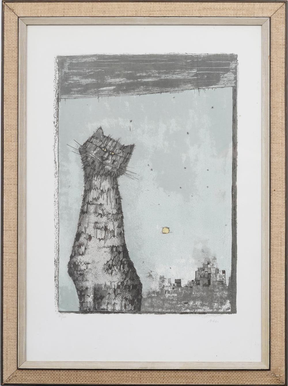 Ossi Czinner comparable auction result: ossi czinner swiss b 1924 vintage cat portrait framed signed numbered modernist print