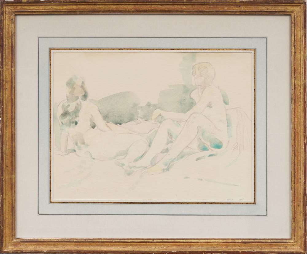 Lois Dodd comparable auction result: lois dodd b 1927 signed vintage american modernist watercolor nude woman portrait painting