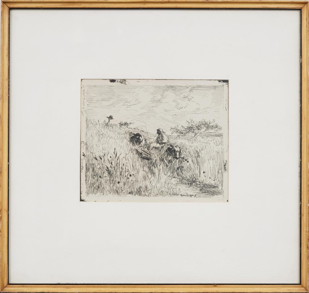 Charles-François Daubigny comparable auction result: charles daubigny 1817 1878 path in the cornfield french antique pastoral landscape sketch in ink