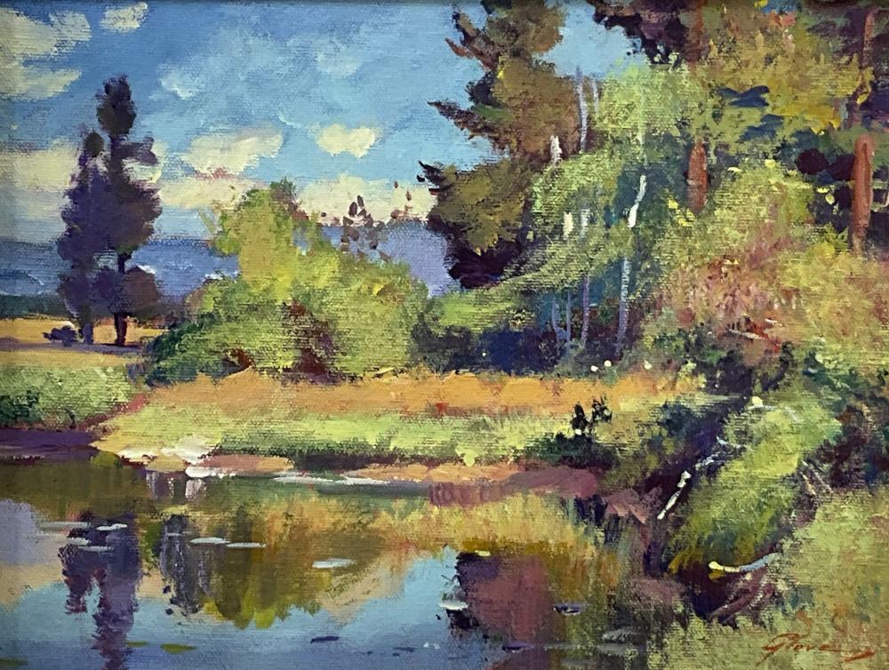David Lloyd Glover comparable auction result: david lloyd glover summer lake oil on canvas