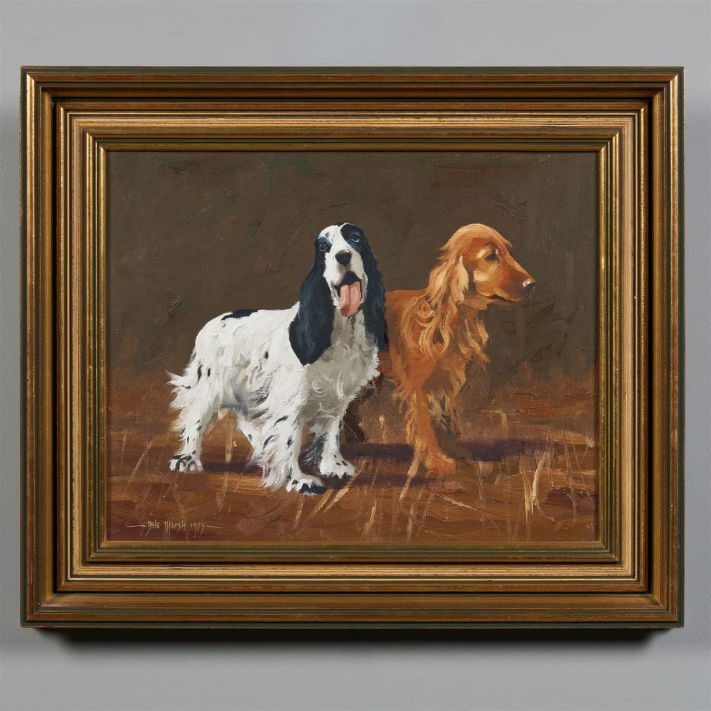 Dale Marsh comparable auction result: dale marsh blue roan and golden cocker spaniels 1975