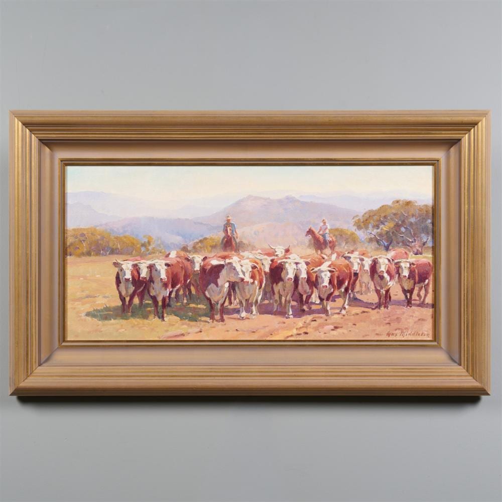 Max Middleton comparable auction result: max middleton 1922 2013 droving cattle oil on canvas 38 5 x 82 5cm