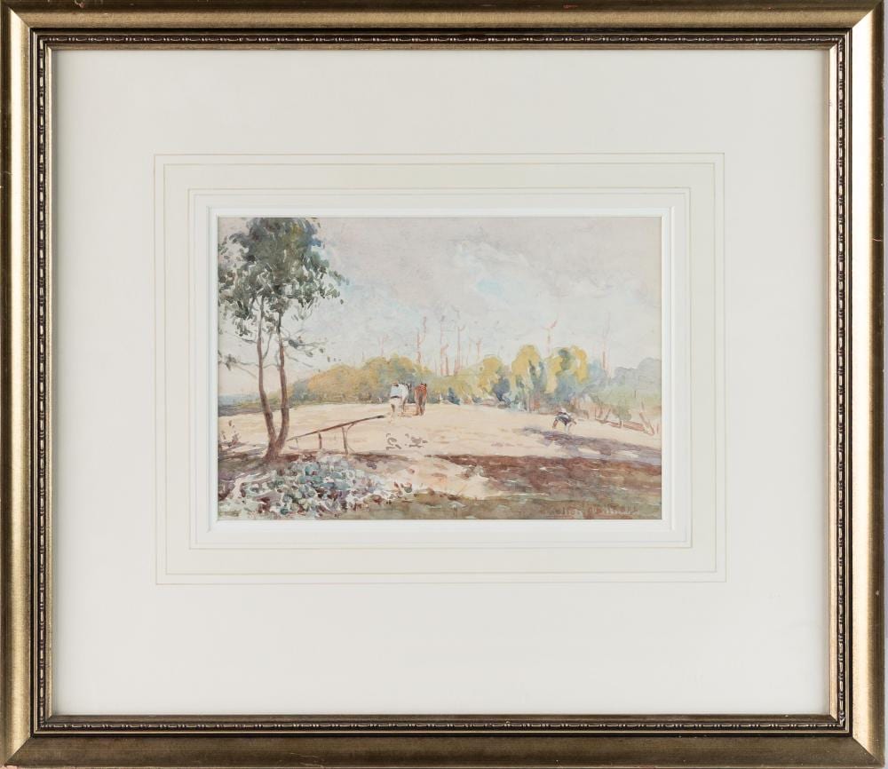 Walter Withers comparable auction result: walter withers australian 1854 1914 untitled rural landscape watercolour and pencil 21 5 x 30cm frame 52 x 60cm