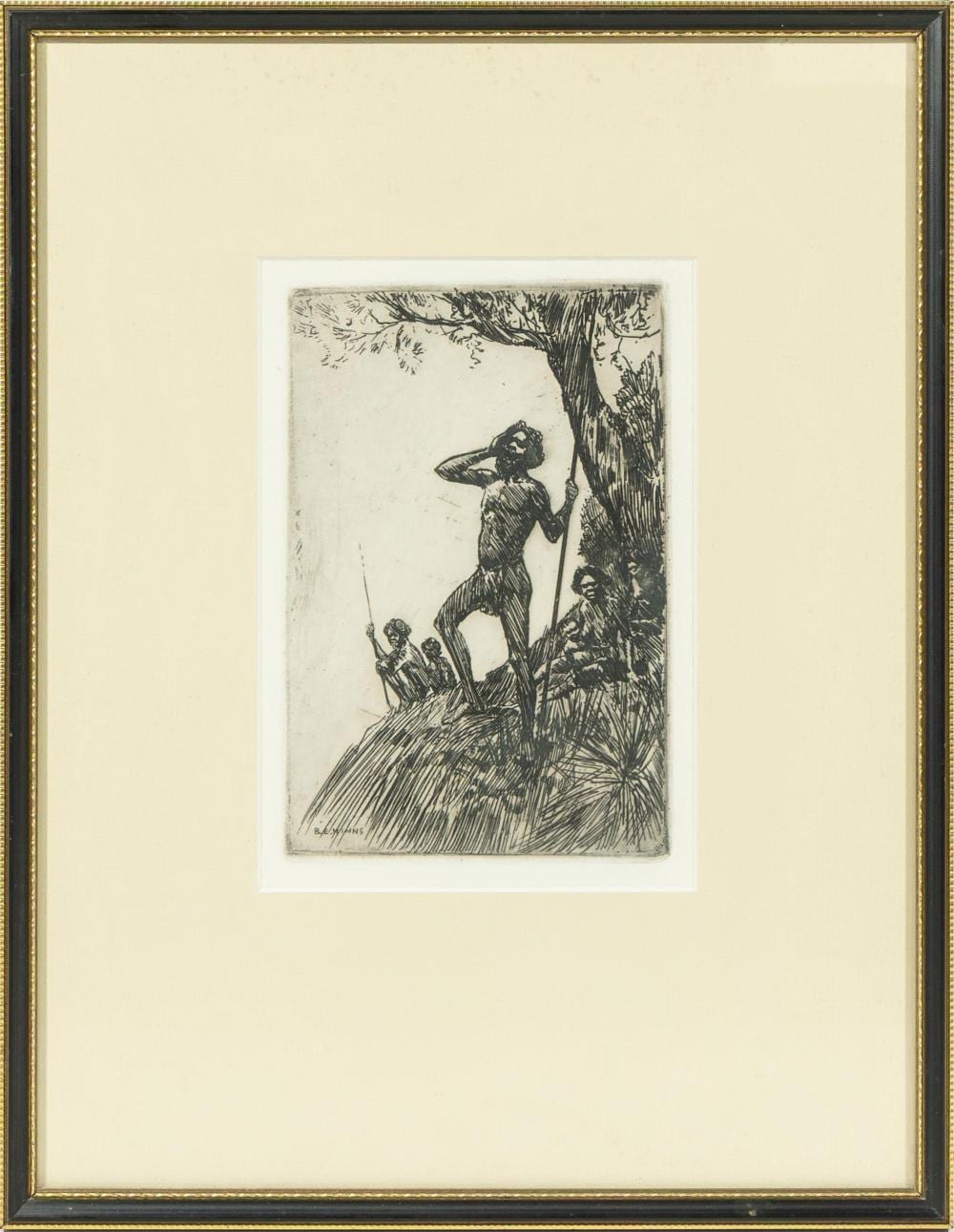 B. E. Minns comparable auction result: b e minns australian 1864 1937 coo ee c 1924 drypoint etching printed in black ink from one plate