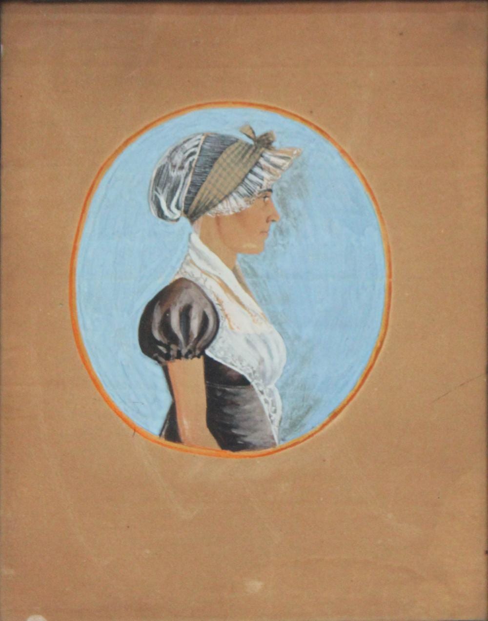 Jacob Maentel comparable auction result: jacob maentel 1763 1863 young woman wearing a bonnet watercolor on paper