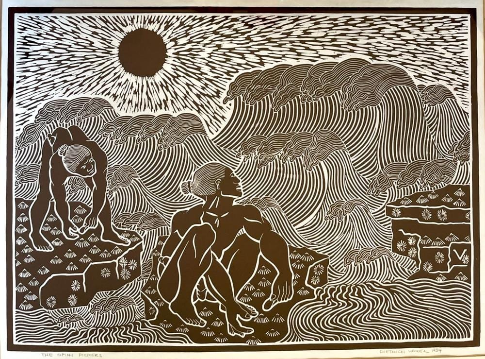 Dietrich Varez comparable auction result: dietrich varez the opihi pickers woodblock print