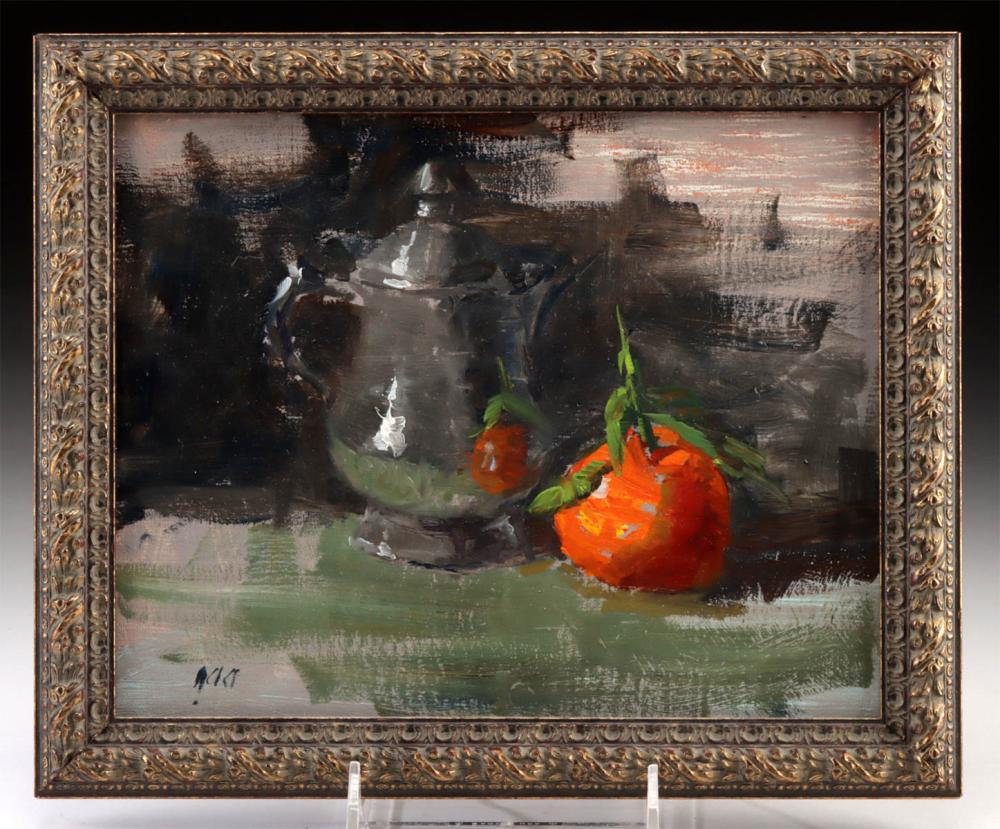 joe anna arnett painting silver demo with tangerine · Artemis Fine Arts · 2025-12-19 Joe Anna Arnett comparable auction result: joe anna arnett painting silver demo with tangerine