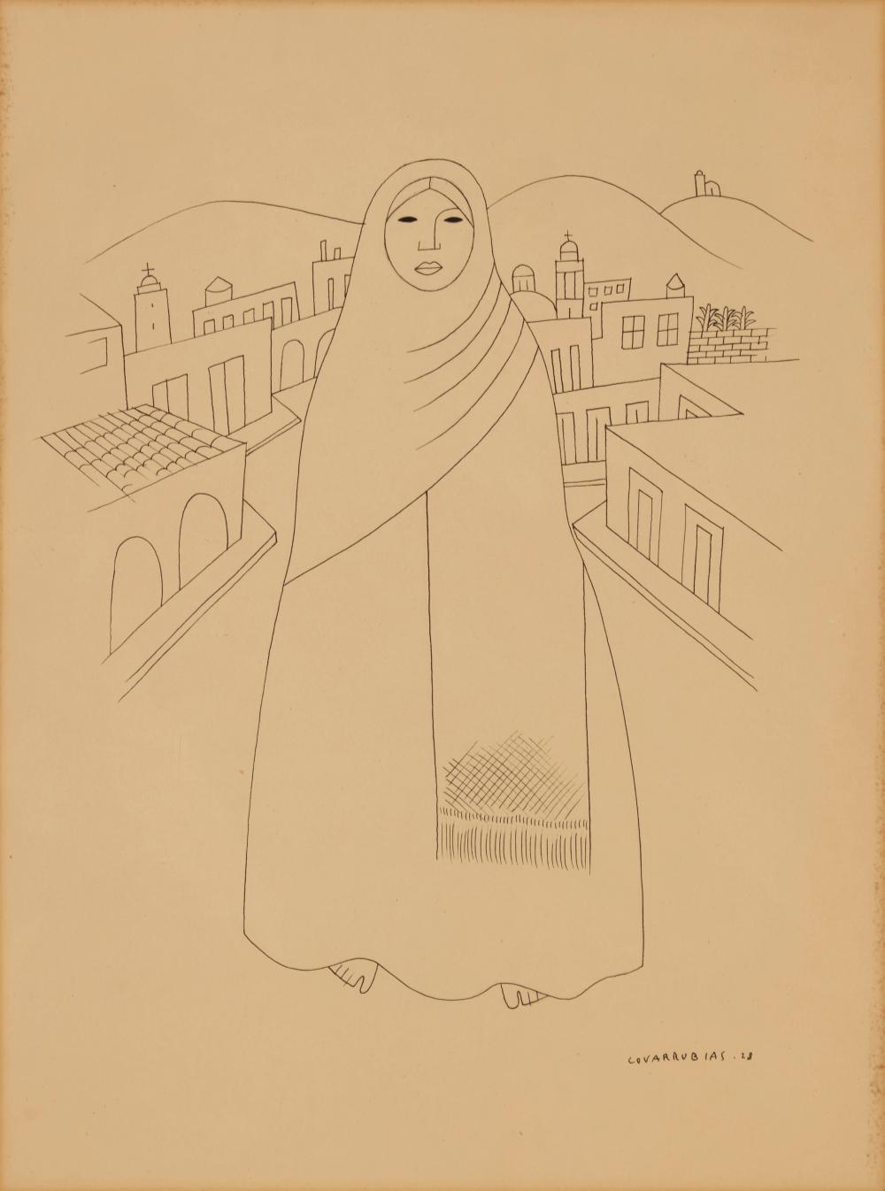 Miguel Covarrubias comparable auction result: miguel covarrubias 1904 1957 mexican mujer proviniciana 1928