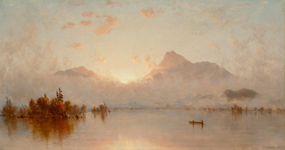 Sanford Robinson Gifford comparable auction result: sanford robinson gifford 1823 1880 a sunrise on lake george oil on canv