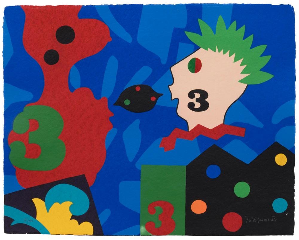 José de Guimarães comparable auction result: jos de guimar es cam es e dinamene serigrafia sobre papel dim aprox 55 x 69 5 cm