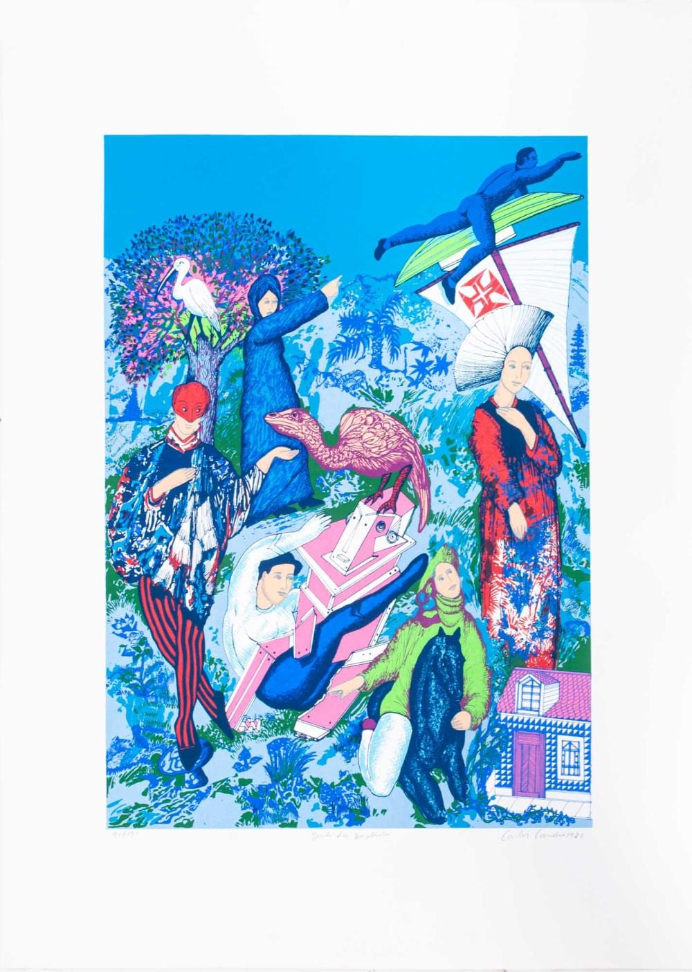 Carlos Carreiro comparable auction result: carlos carreiro gentes das descobertas serigrafia sobre papel dim aprox 51 x 35 cm