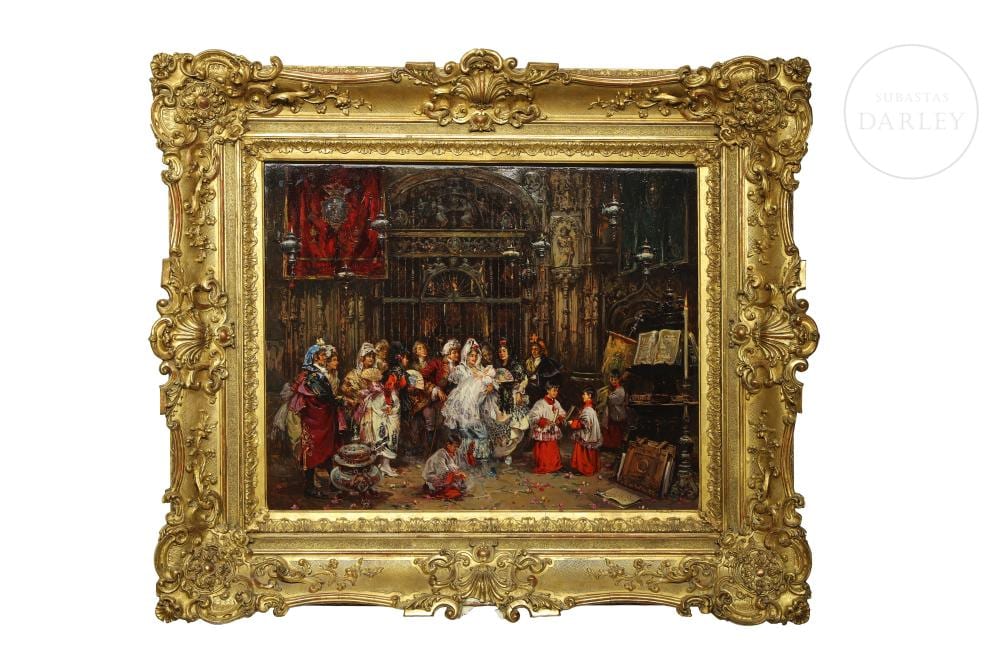 Antonio Medina Serrano comparable auction result: antonio medina serrano 1944 baptism in seville cathedral