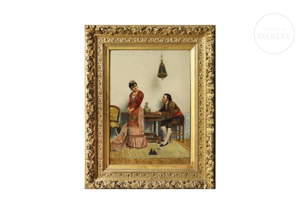 Jules Worms comparable auction result: jules worms 1832 1914 couple conversing