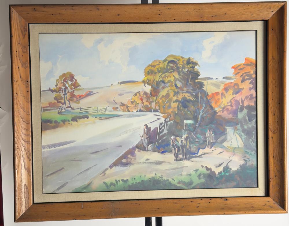 frank nelson wilcox original watercolor painting country road signed 1956 · Ace Of Estates · 2026-01-25 Frank Nelson Wilcox comparable auction result: frank nelson wilcox original watercolor painting country road signed 1956