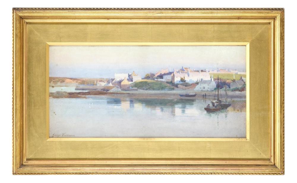 George Cockram comparable auction result: george cockram british 1861 1950 a village beside an inland waterway
