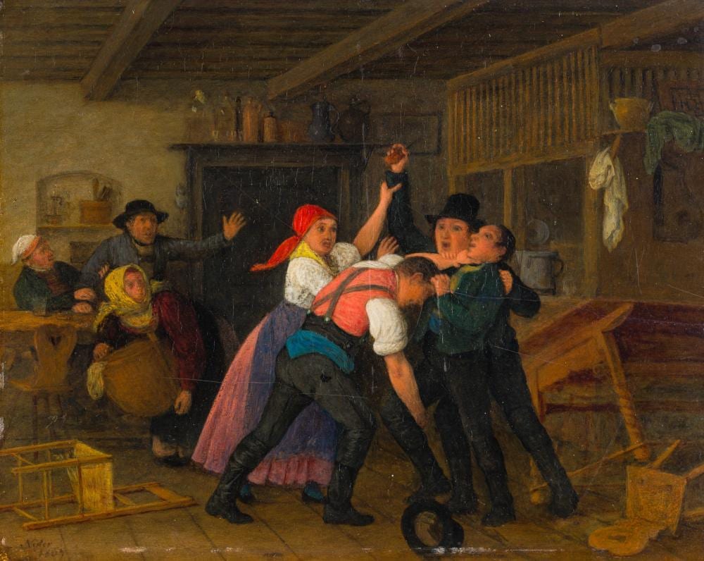 Johann Michael Neder comparable auction result: johann michael neder wirtshausrauferei
