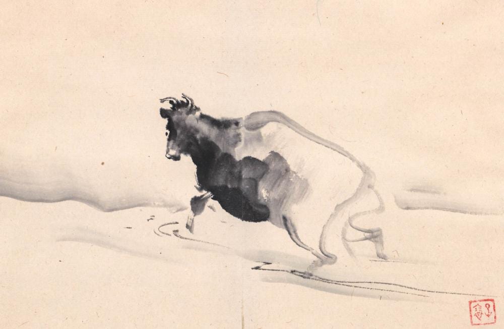 Keinen Imao comparable auction result: imao keinen original watercolor ink on paper
