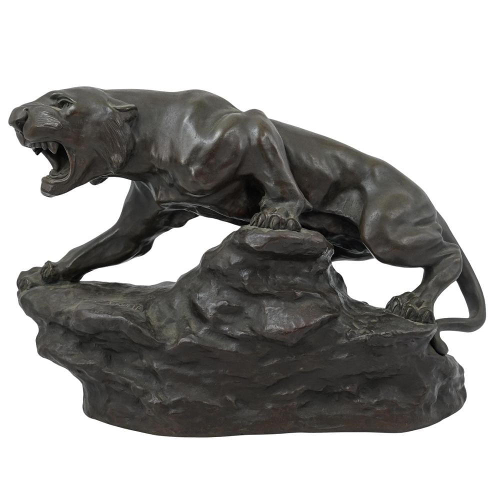 Thomas-François Cartier comparable auction result: thomas cartier 1879 1943 patinated bronze panther sculpture
