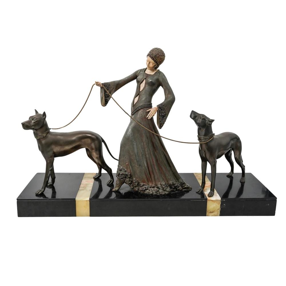 Georges Gori comparable auction result: georges gori france 1894 1944 les gardiens art deco bronze sculpture