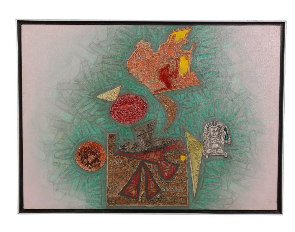 Shantilal Somnath Dave comparable auction result: shanti dave b 1931 modern abstract mayan painting