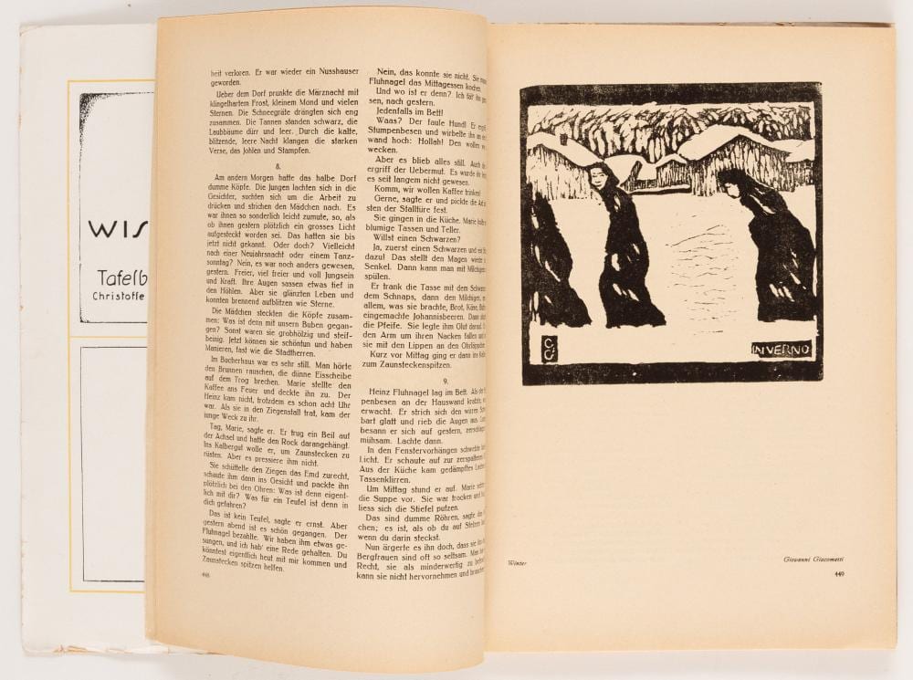 Giovanni Giacometti comparable auction result: pro helvetia christmas 1920 with woodcuts by giovanni giacometti