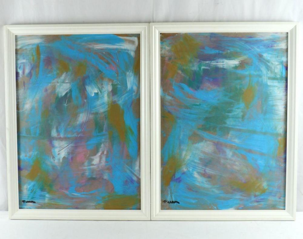 Pair of Marcelle Ferron Abstract Oil Paintings on Panel sold by Market Auctions, lot 156A — auction record photograph
