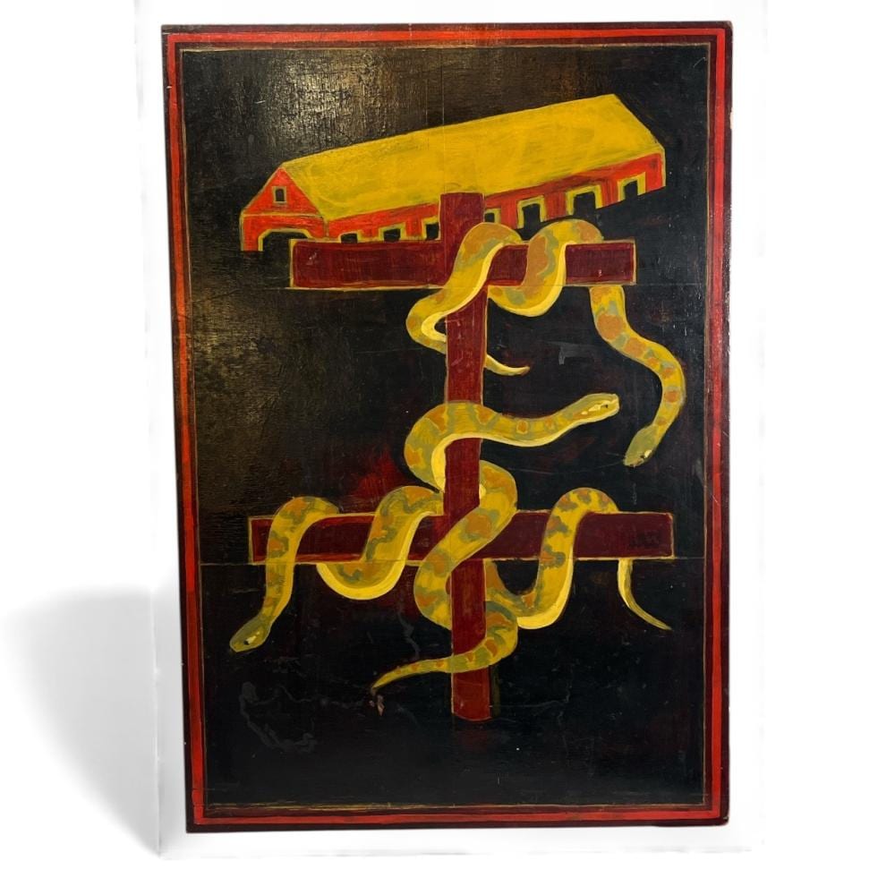 Jason McWhorter comparable auction result: jason mcwhorter american 1943 2018 texas flood of 1991 folk art oil painting