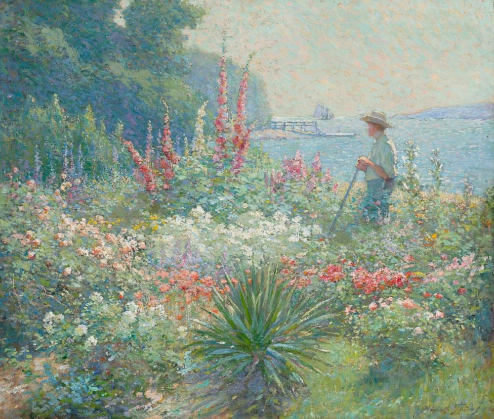 Abbott Fuller Graves comparable auction result: abbott fuller graves 1859 1936 mrs mayer s garden oil on canvas24 x