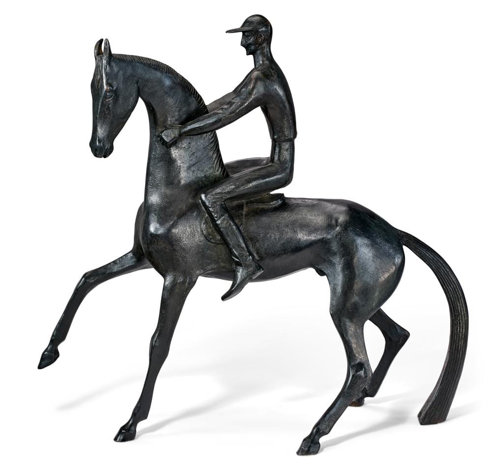 William Hunt Diederich comparable auction result: william hunt diederich 1884 1953 jockey and his mount bronze with black