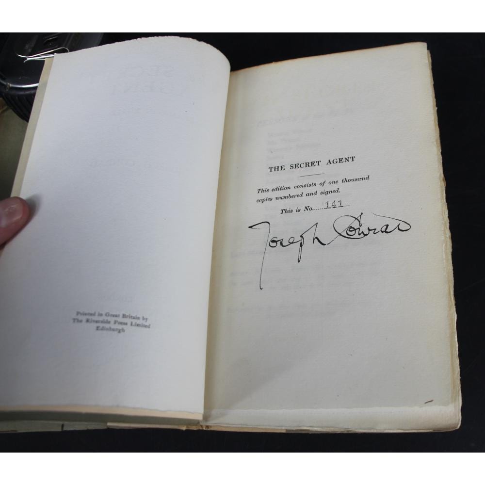 joseph conrad signed book the secret agent · Clarke Auction Gallery · 2026-01-11 Joseph Conrad comparable auction result: joseph conrad signed book the secret agent