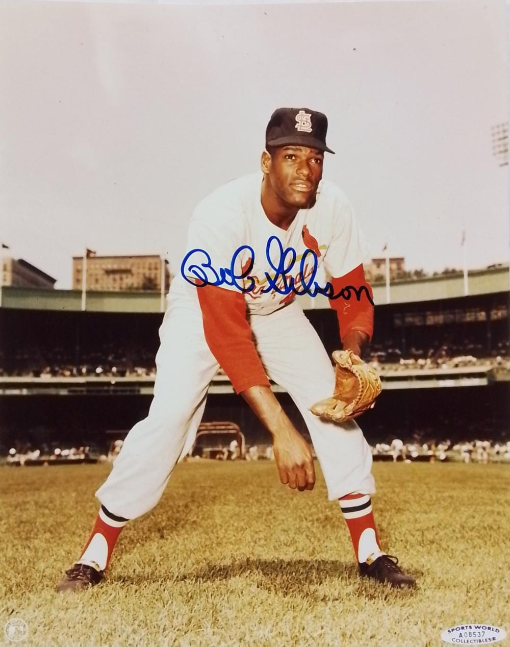 Bob Gibson comparable auction result: bob gibson mlb autographed photograph