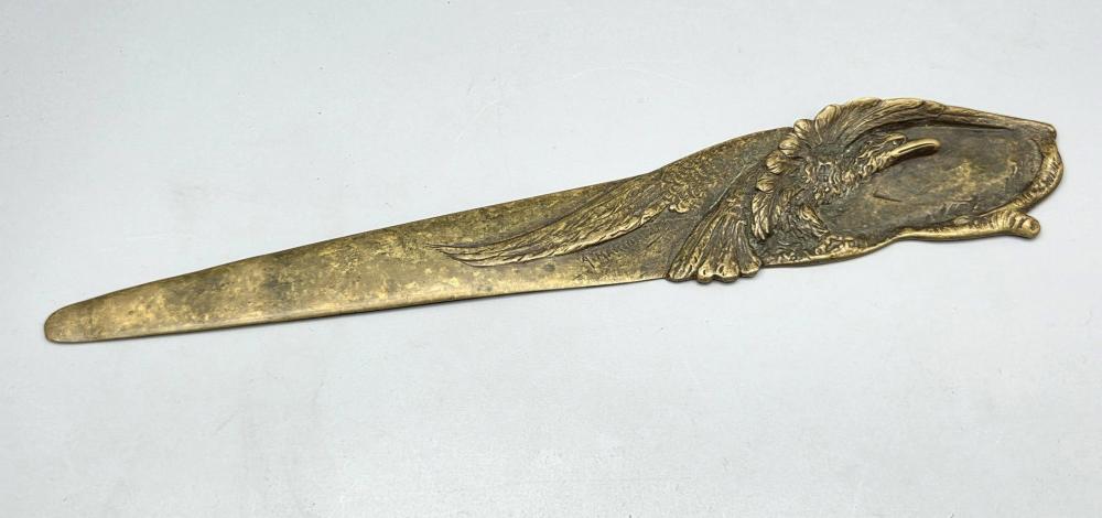 Albert Marionnet comparable auction result: large art nouveau bronze letter opener knife by albert marionnet