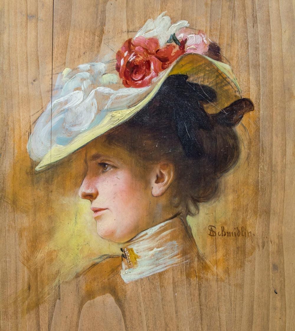 Adolf Schmidlin comparable auction result: adolf schmidlin 1868 lahr 1954 freiburg i br damenportr t a portrait of a lady 1901