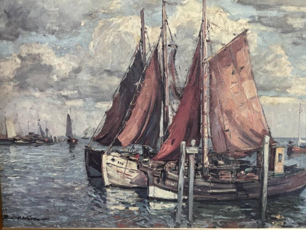paul ernst wilke 1894 1972 fischerboote im hafen kunstdruck in platte bezeichnet gut gerahmt rg 32x37 cm · Auktionshalle Cuxhaven · 2025-12-29 Paul Ernst Wilke comparable auction result: paul ernst wilke 1894 1972 fischerboote im hafen kunstdruck in platte bezeichnet gut gerahmt rg 32x37 cm