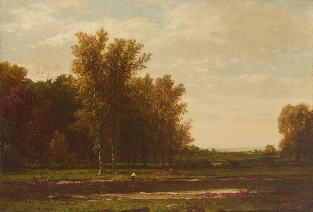 John William Casilear comparable auction result: john william casilear 1811 1893 landscape with river and farm oil on ca