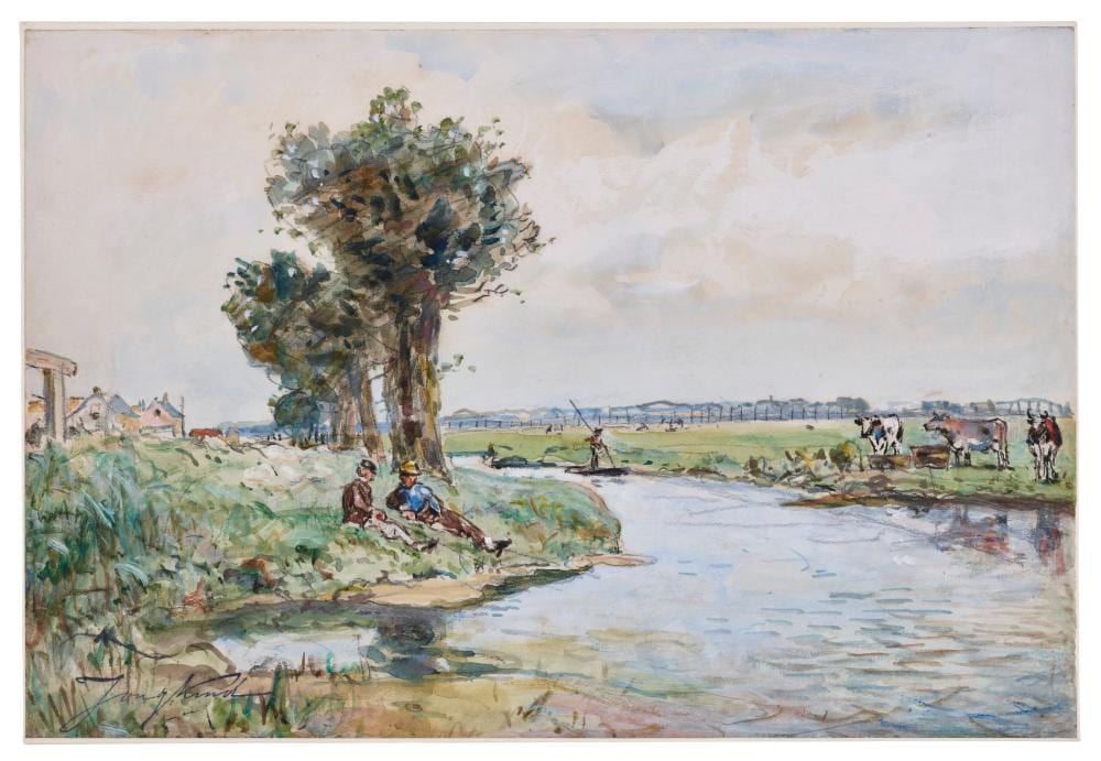 Johan Barthold Jongkind comparable auction result: johan barthold jongkind lattrop 1819 1891 c te saint andr on the river