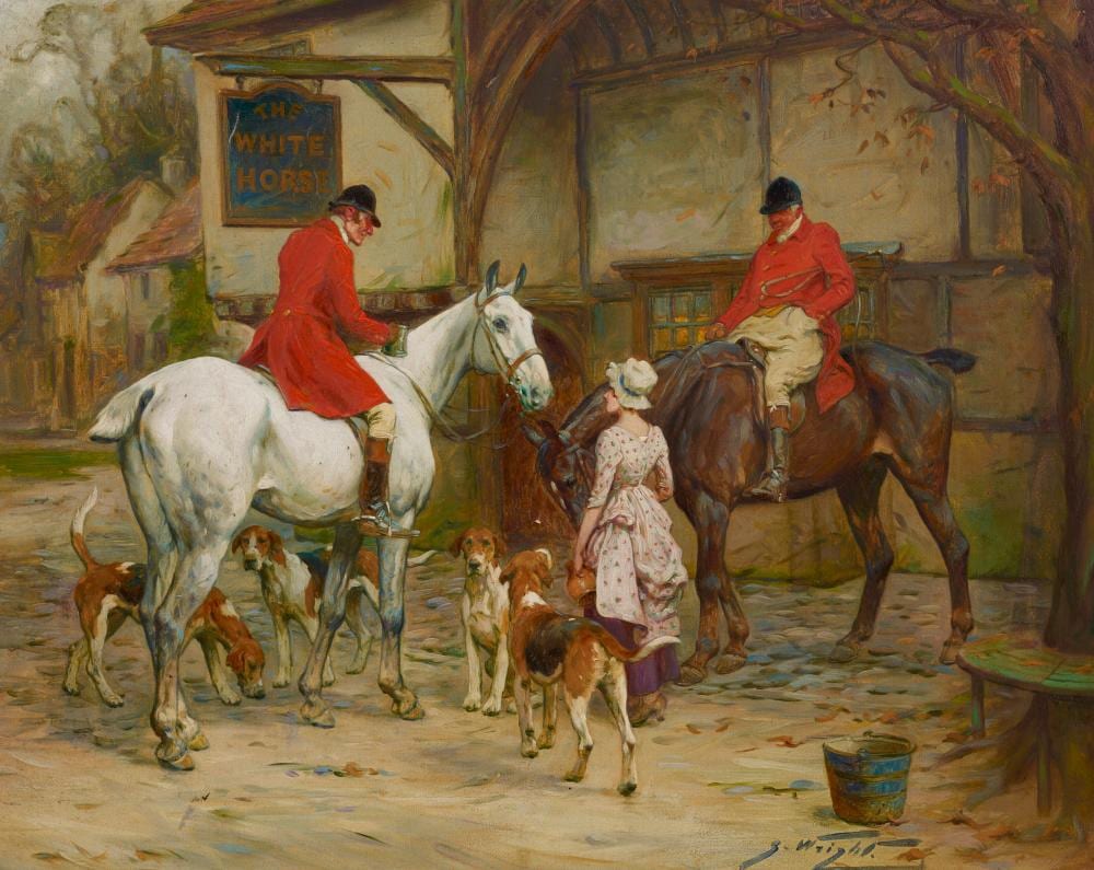 George (1860) Wright comparable auction result: george wright british 1860 1942 the white horse inn oil on canvas11 7