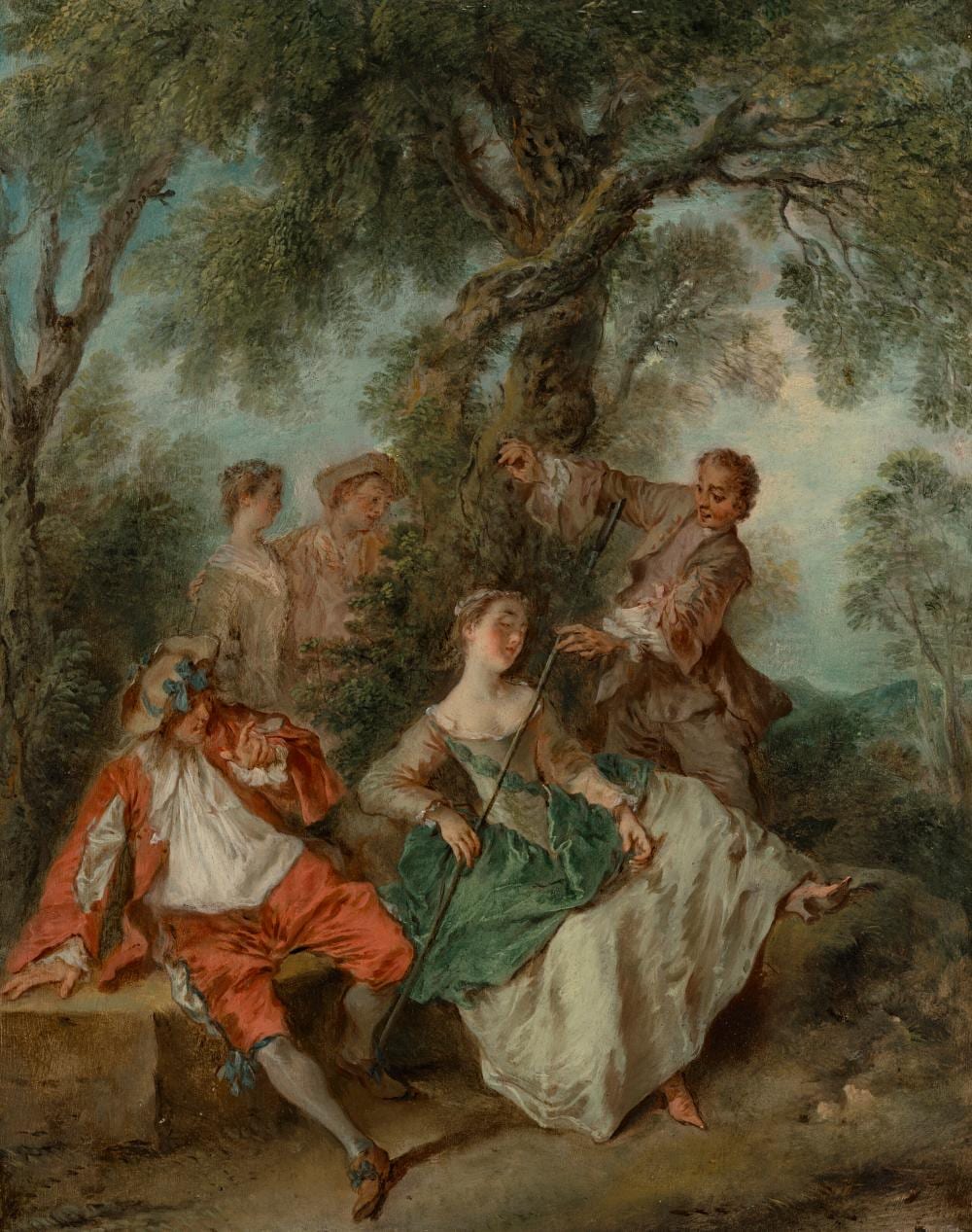 Nicolas Lancret comparable auction result: nicolas lancret paris 1690 1743 la berg re endormie the sleeping shephe