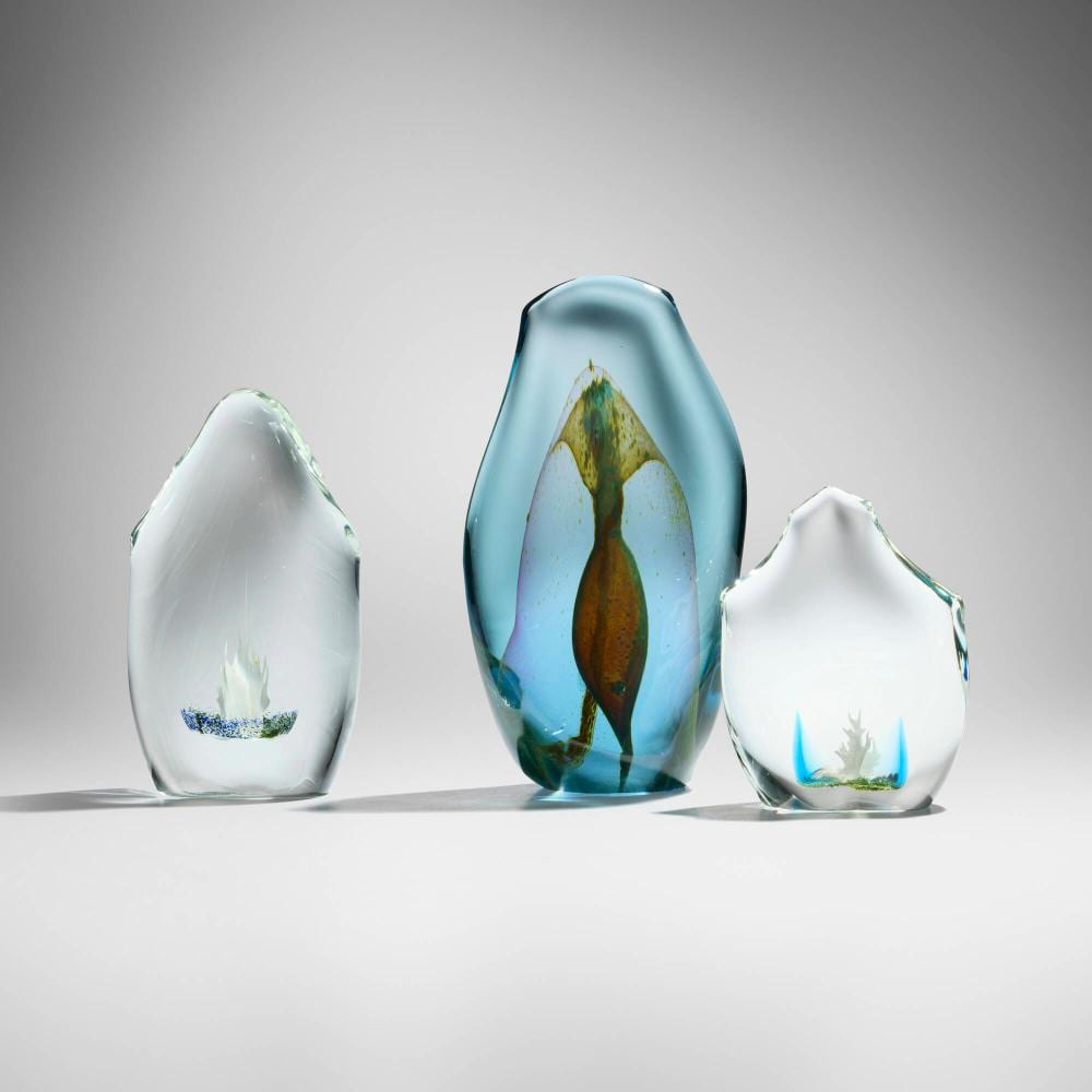 Dominick Labino comparable auction result: dominick labino collection of three works
