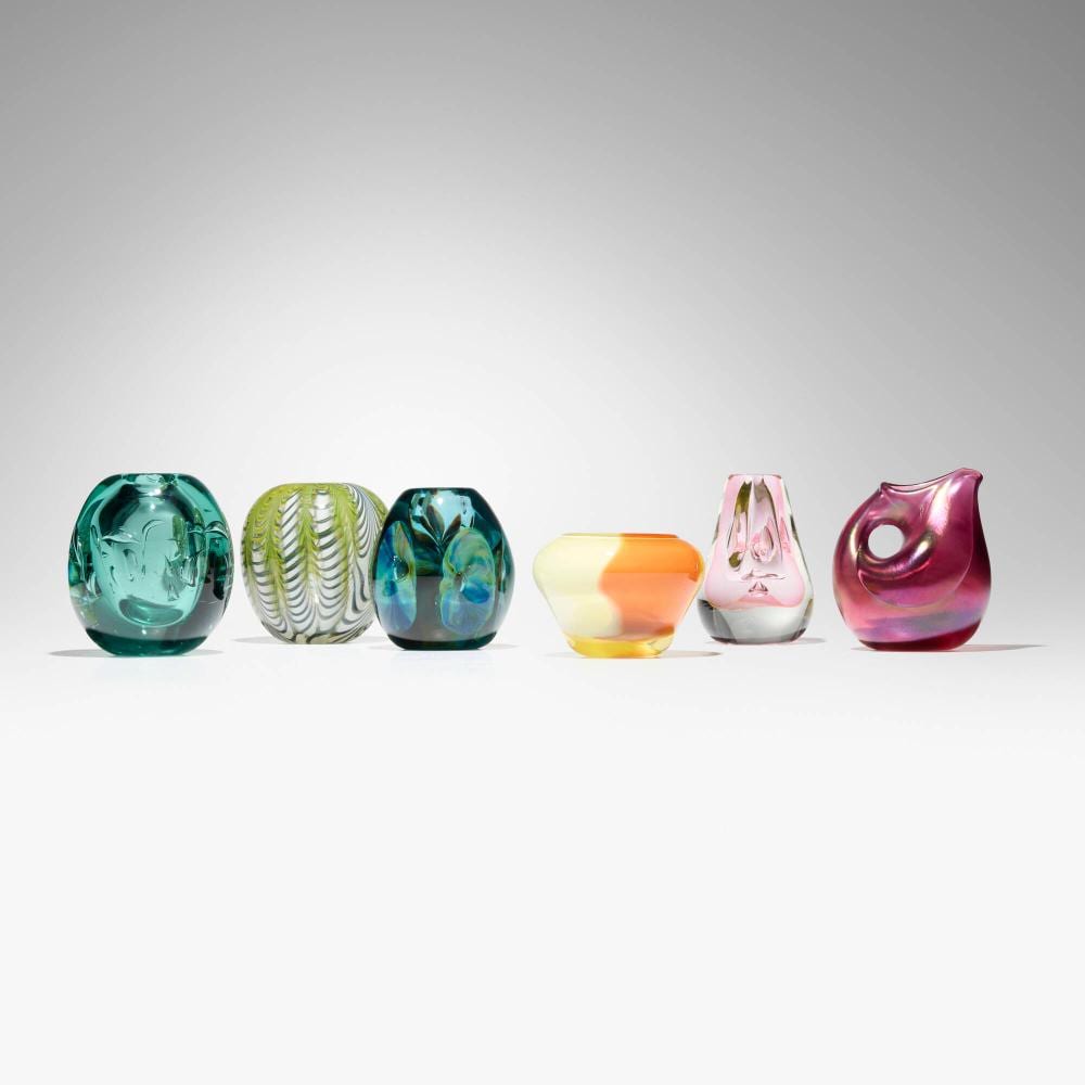 Dominick Labino comparable auction result: dominick labino collection of six works