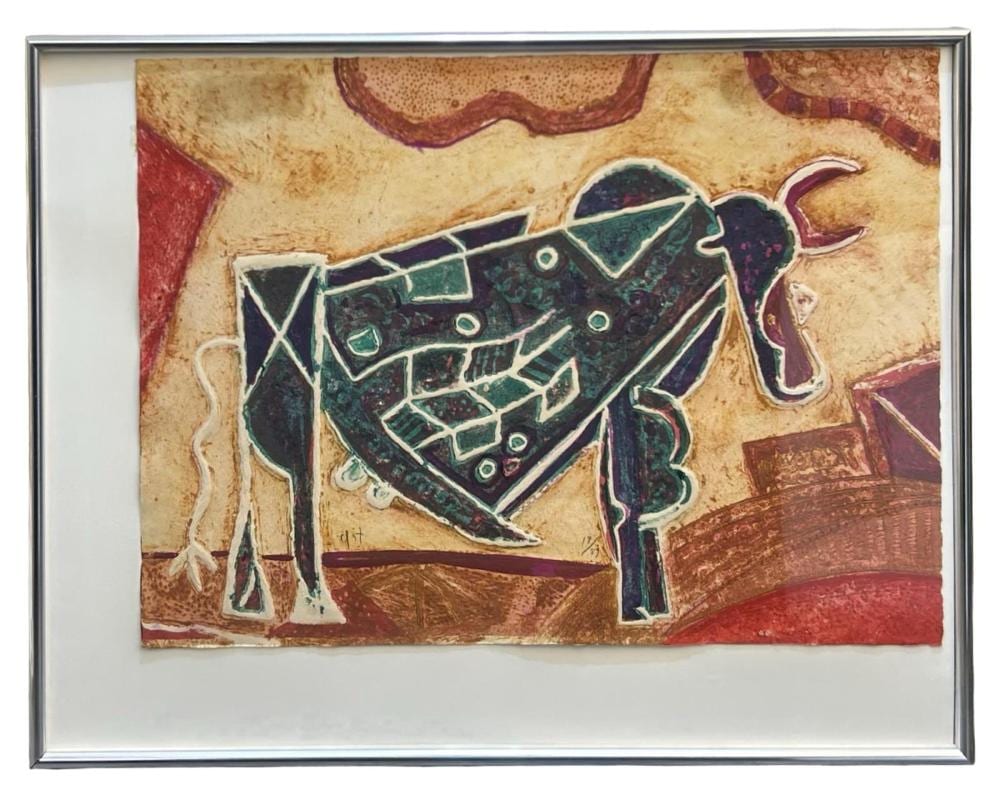 Rodolfo Nieto comparable auction result: signed rodolfo nieto toro intaglio lithograph