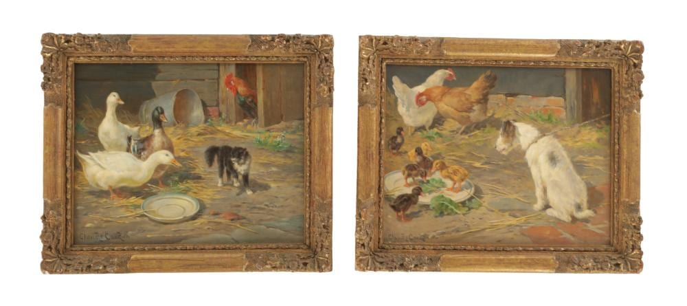 Claude Cardon comparable auction result: claude cardon british 1892 1915 a pair of oils on board