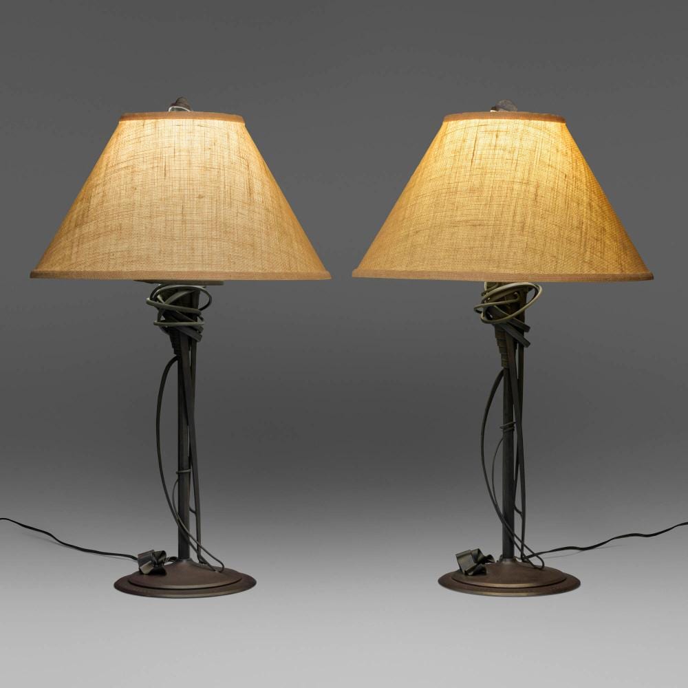 Albert Paley comparable auction result: albert paley table lamps pair