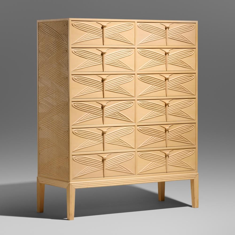 Judy Kensley McKie comparable auction result: judy kensley mckie dragonfly chest of drawers