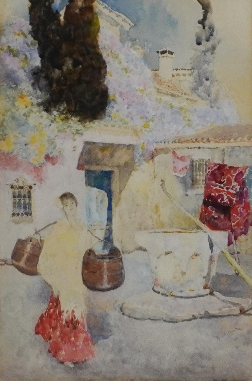 David Woodlock comparable auction result: david woodlock british 1842 1929 a venetian girl watercolor on paper signed l r frame 19 1 2 x 15 in 49 5 x 38 1 cm
