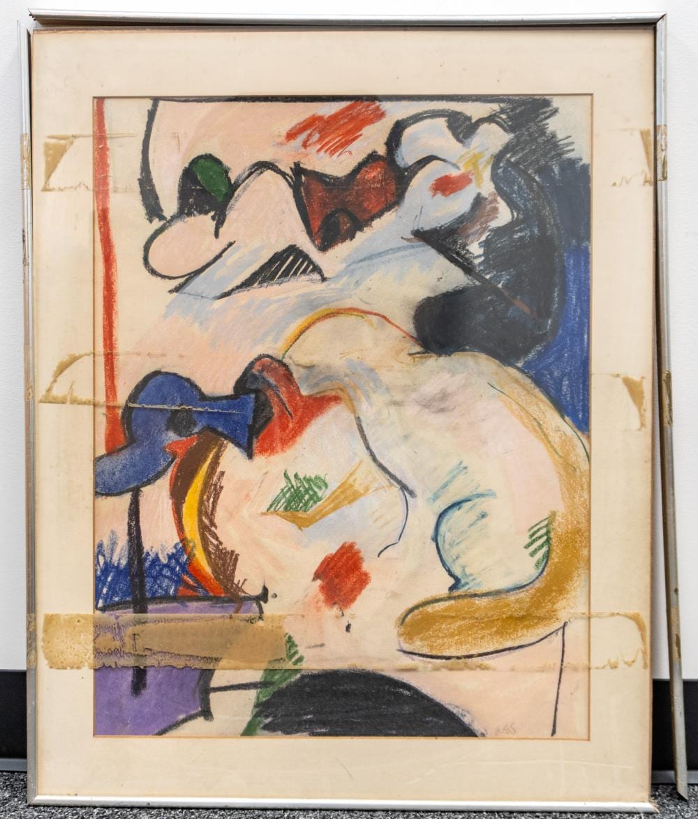 Abby Shahn comparable auction result: abby shahn american b 1940 abstract pastel on paper monogrammed l r signed and titled on verso frame 28 x 22 3 4 in 71 1 x 57 8 cm