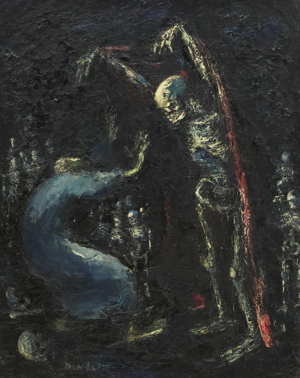 dan lutz 1906 1978 expressionist oil on canvas painting 30 x 24 · Austin Auction Gallery · 2026-01-16 Dan Lutz comparable auction result: dan lutz 1906 1978 expressionist oil on canvas painting 30 x 24