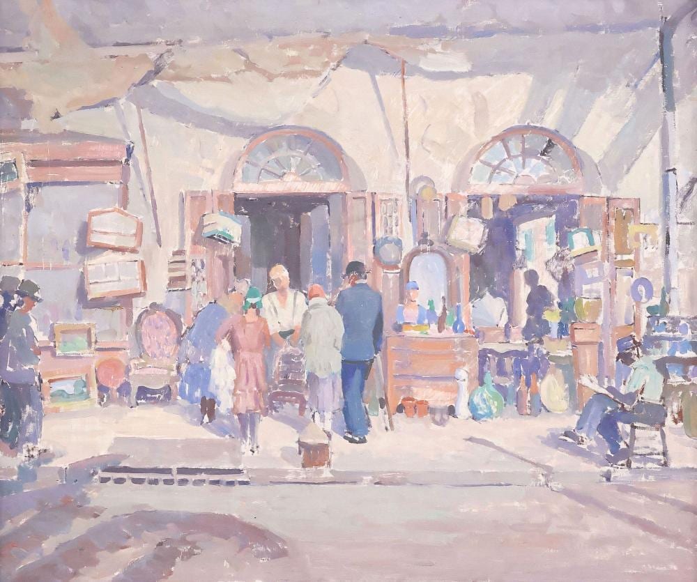 clarence millet attrib painting impressionist street scene · Austin Auction Gallery · 2026-01-16 Clarence Millet comparable auction result: clarence millet attrib painting impressionist street scene