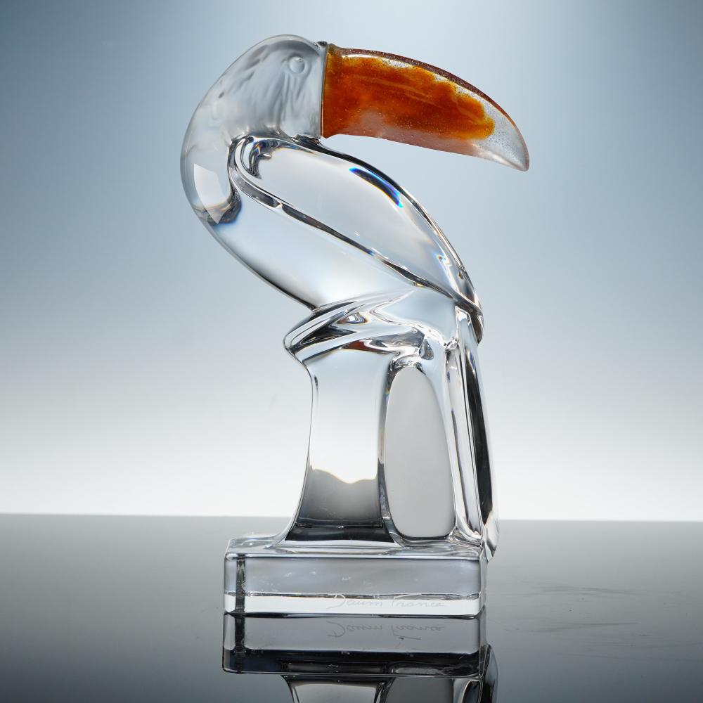 Daum France Pate de Verre and Crystal Toucan Sculpture sold by Lion and Unicorn, lot 331 — auction record photograph